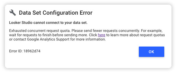 Looker studio Data Set Configuration Error